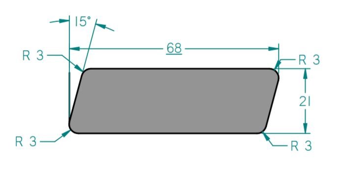 Profil fasádního obkladu s rozměry